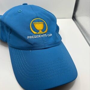 Presidents Cup Blue Gold Golf Hat Adjustable Back Imperial